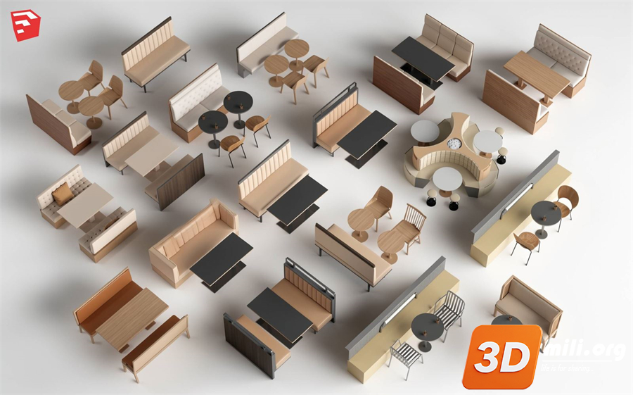 Cafe Furniture Skp Files 